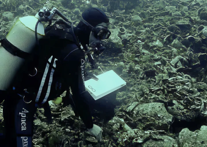 Data recording on the Byzantine shipwreck (Sporades)